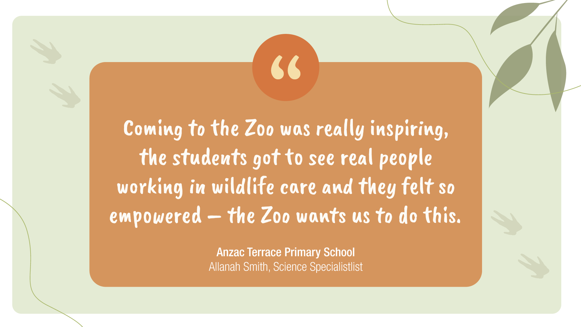 Habitats for Wildlife quote from teacher